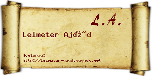 Leimeter Ajád névjegykártya